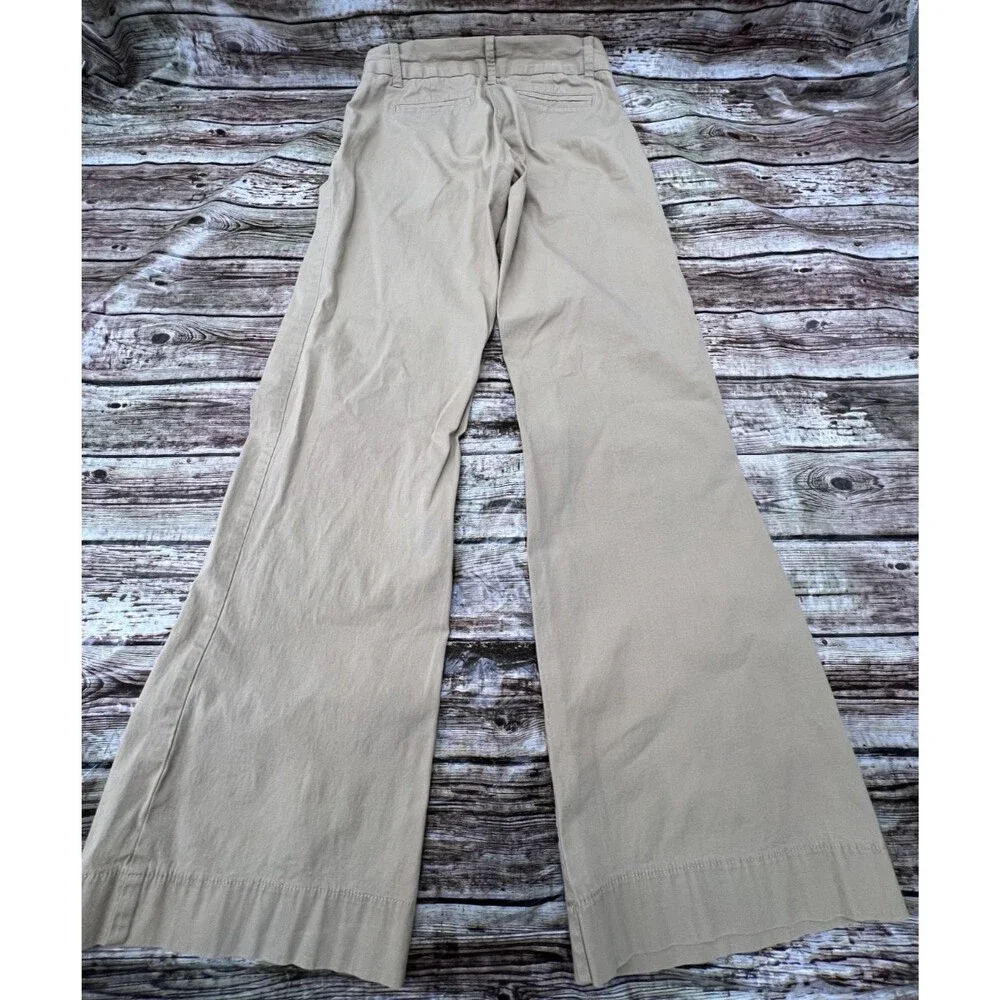 J Crew Stretch City Fit Women's Size 0S Short Khaki Wide Leg Pants Trousers